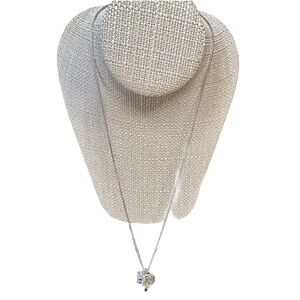 Stainless Steel Necklace with Heart, Cross and Letter K Pendant